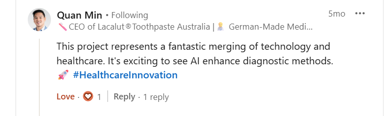 LinkedIn testimonial screenshot