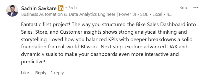LinkedIn testimonial screenshot